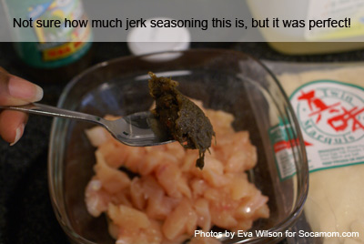 Adding Mild Jerk Seasoning to the chicken...
