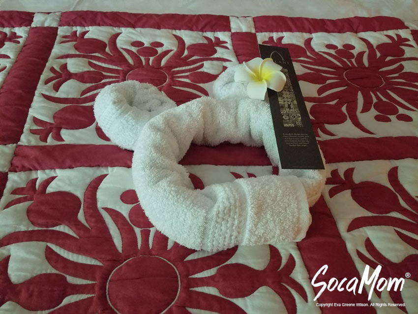 Disney Aulani Resort and Spa Two Bedroom Villa - Towel Art in Master Bedroom
