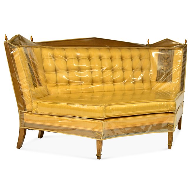 Plastic covered couch vintage
