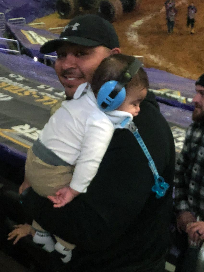This dad was happy to take his little one to his first Monster Jam!