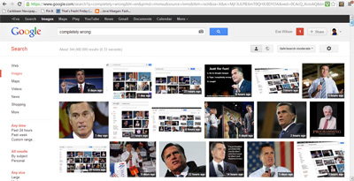 What happens when you type 'completely wrong' in Google Images