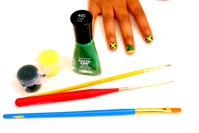 Jamaican Flag Nail Art Tutorial :: SocaMom.com