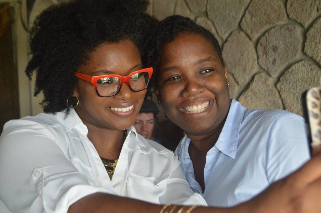 Nerissa Golden and I at the Alliouagana Festival of the Word in Montserrat