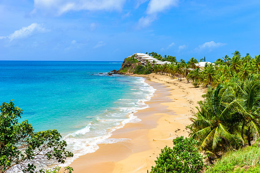 Image of paradise beach Morris Bay in Antigua