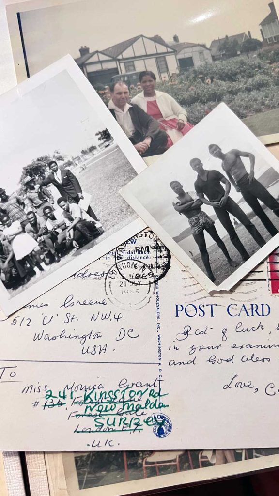 image of old photographs and a postcard from the 1960's.